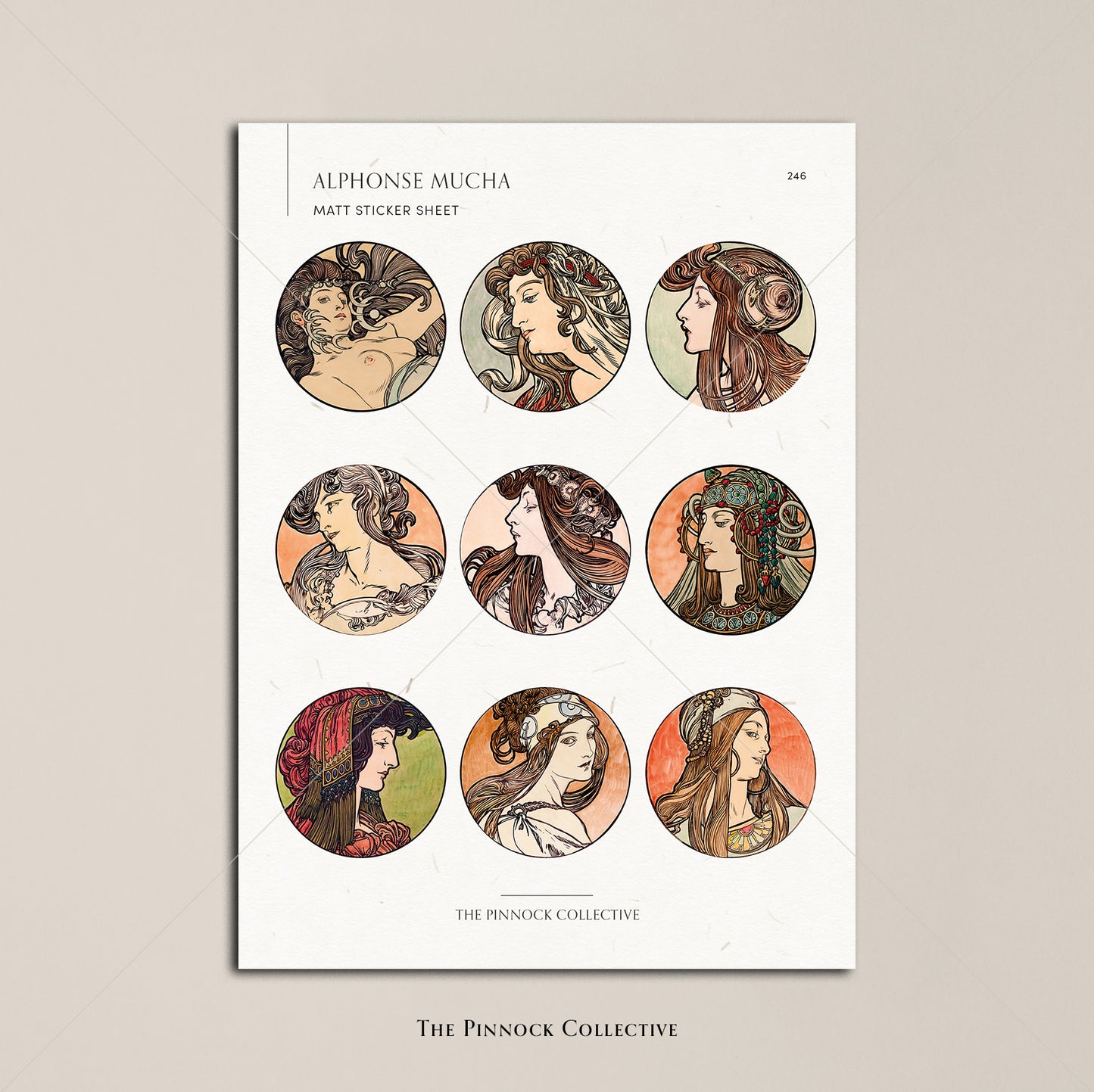 Alphonse Mucha Sticker Sheet