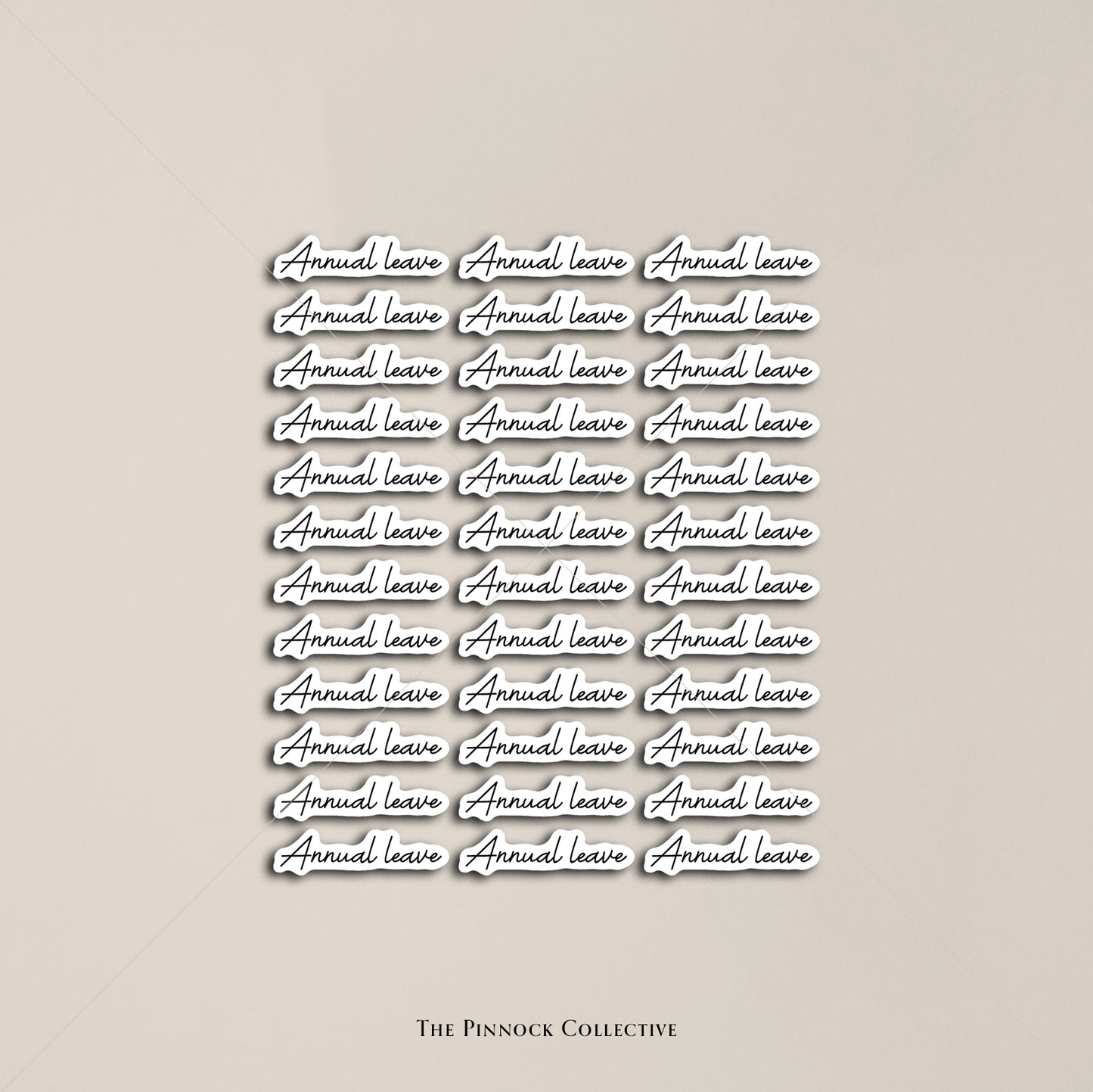 Annual Leave Script Text Sticker Sheet