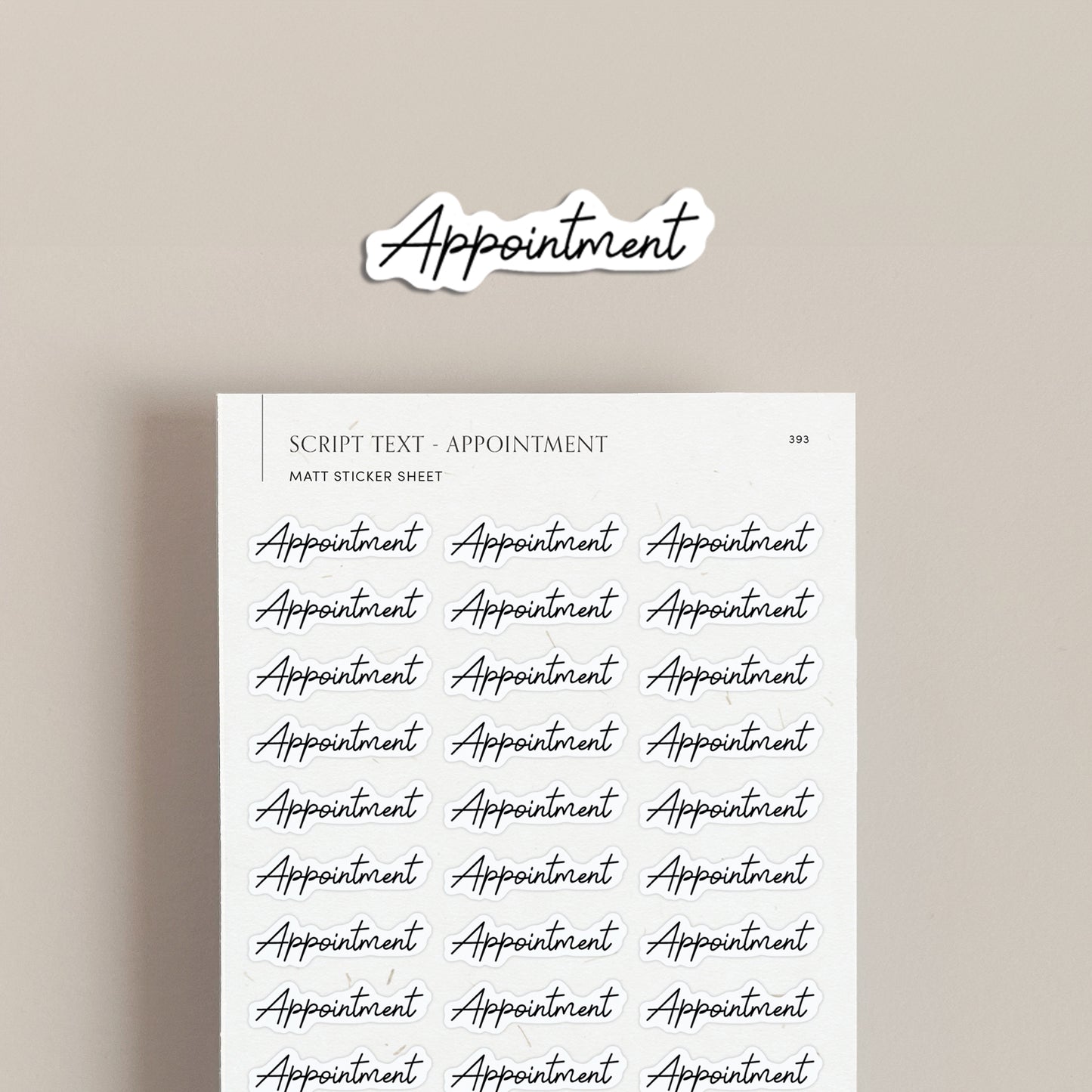 Appointment Script Text Sticker Sheet