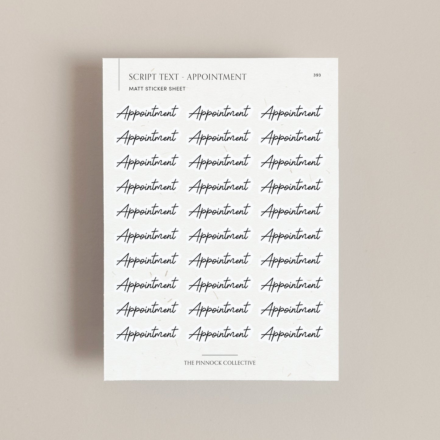 Appointment Script Text Sticker Sheet