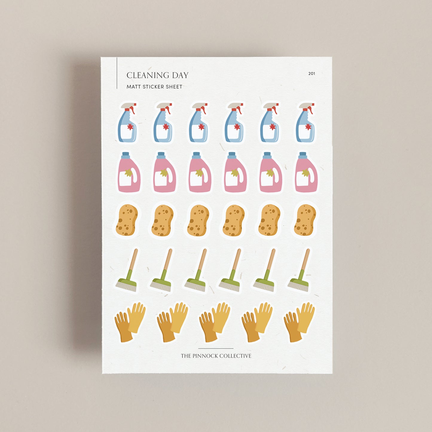Cleaning Icons Sticker Sheet