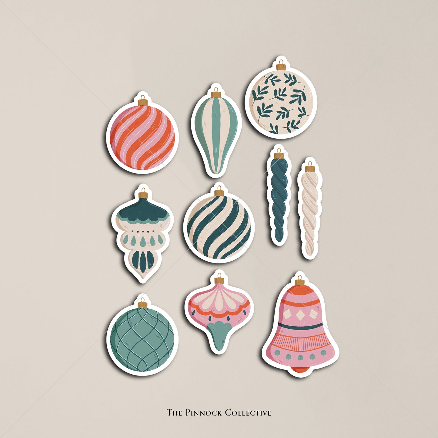 Christmas Ornaments Sticker Sheet