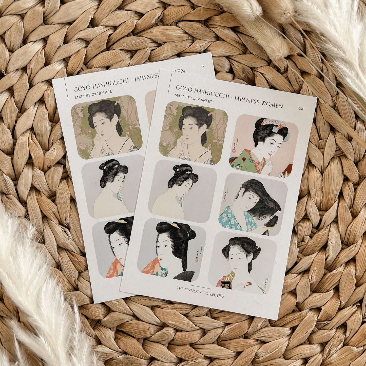 Goyō Hashiguchi Japanese Women Sticker Sheet