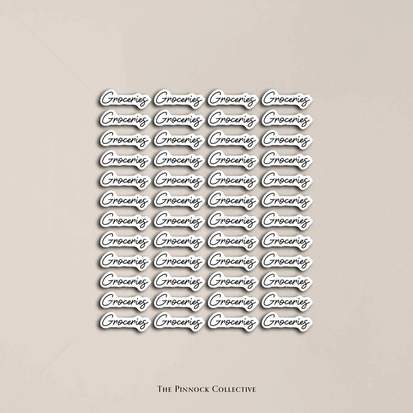 Groceries Script Text Sticker Sheet