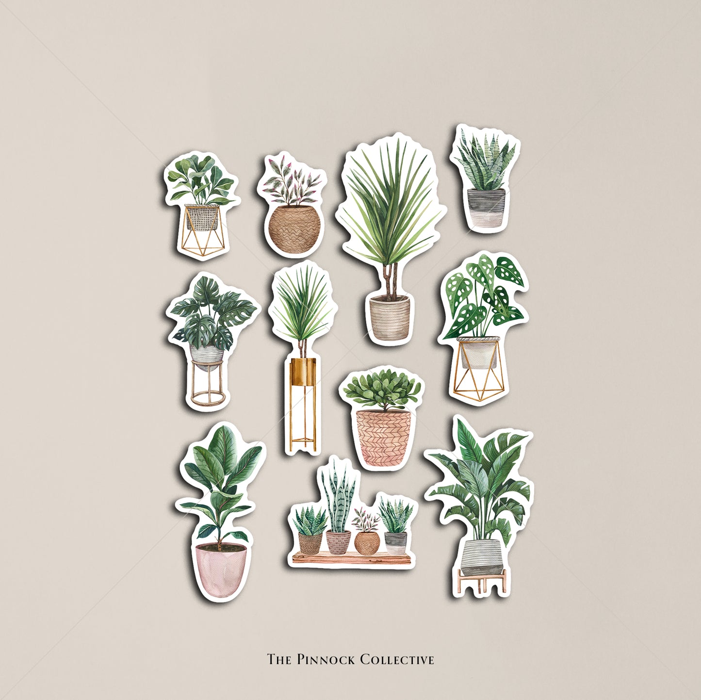 Watercolour Houseplants Sticker Sheet