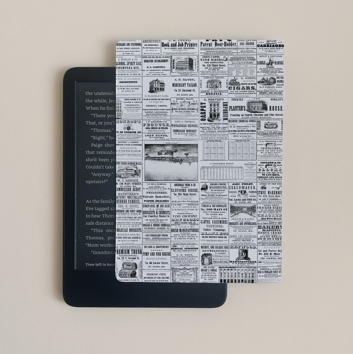 Vintage Newsprint Kindle Case Insert