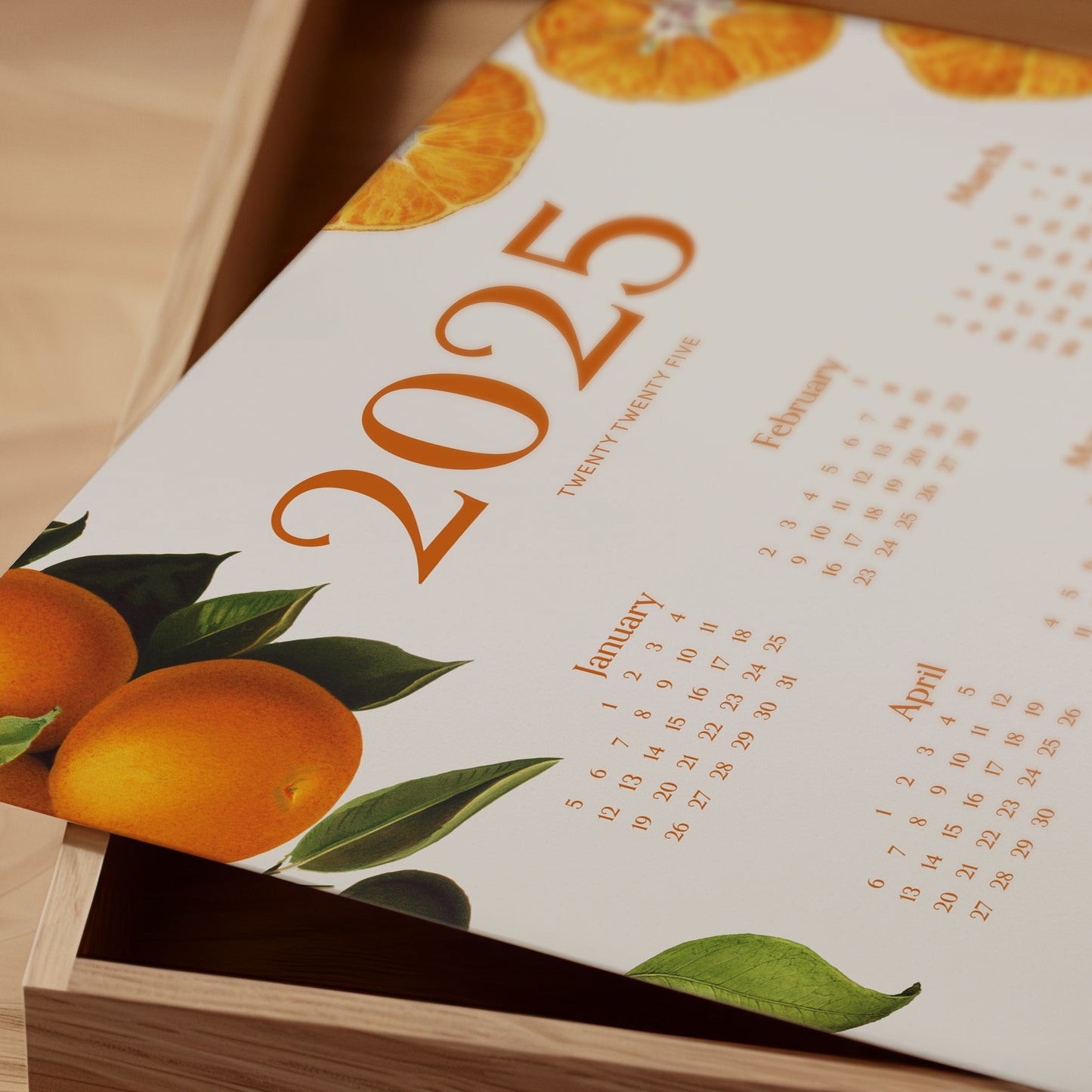 2025 Vintage Orange Themed Calendar