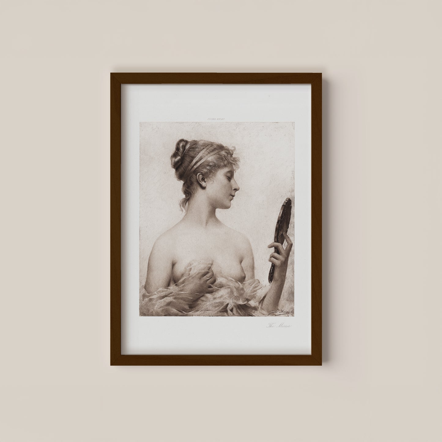 Woman in the mirror Art Print