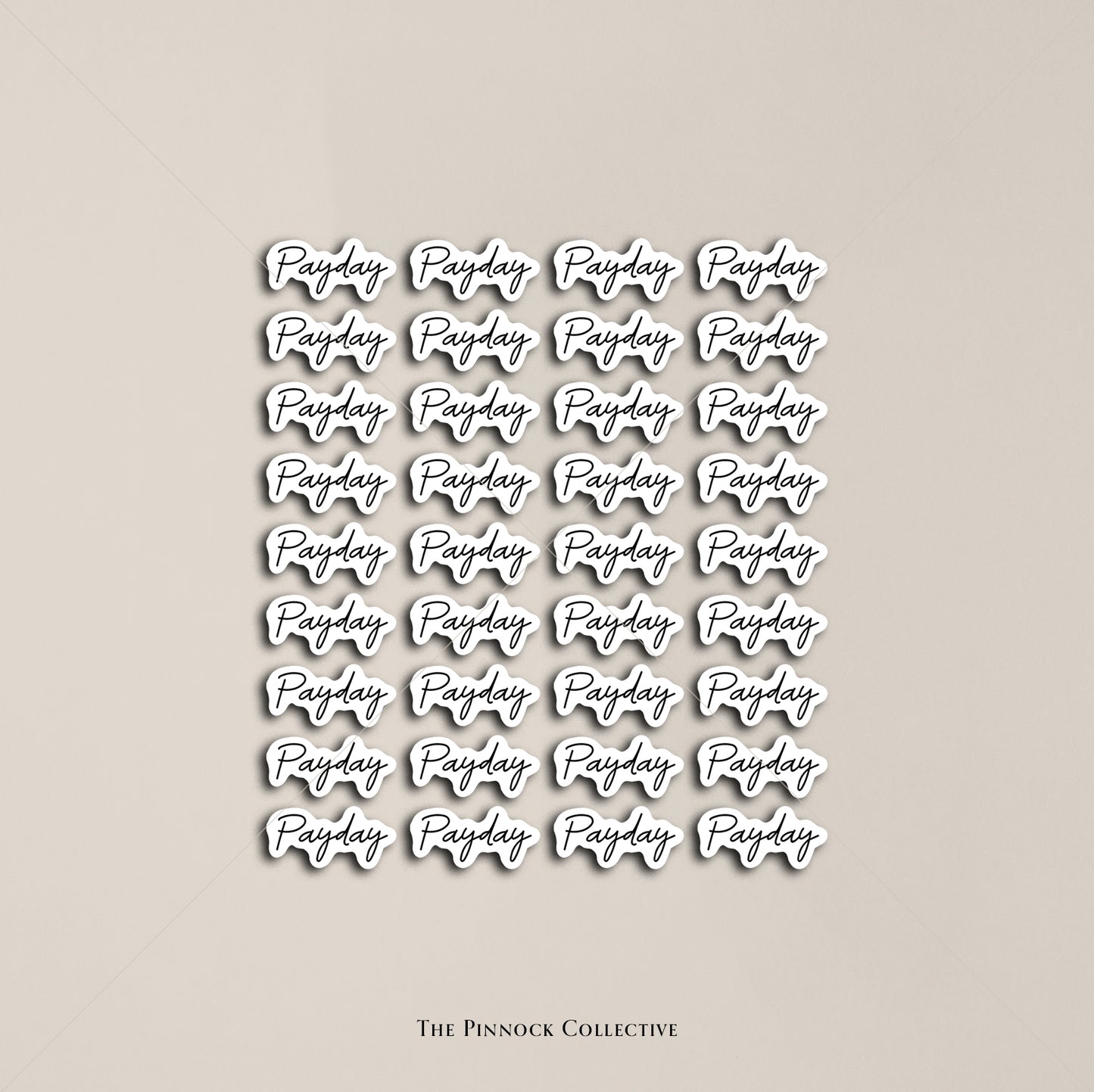 Payday Script Text Sticker Sheet