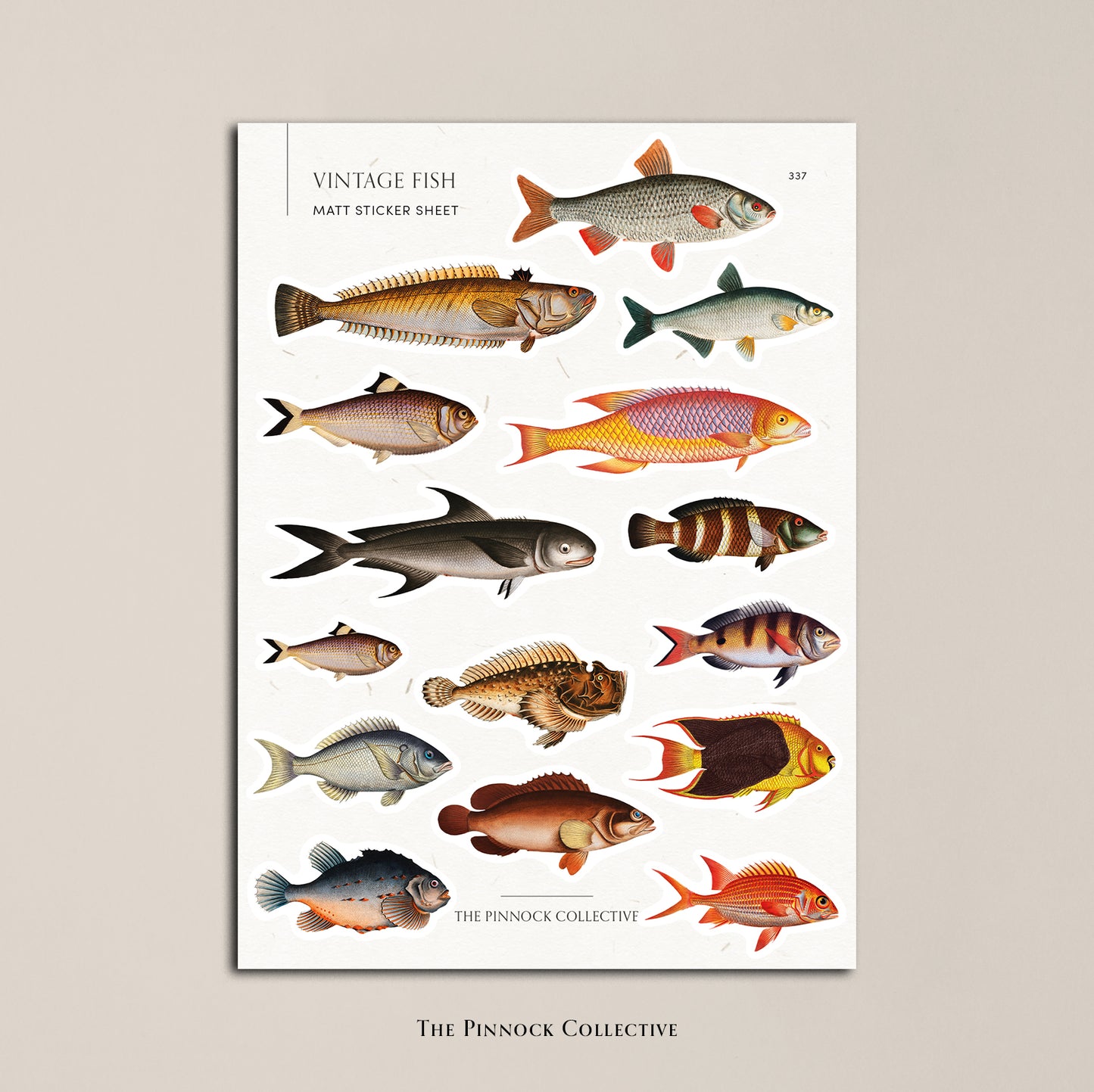 Vintage Fish Sticker Sheet
