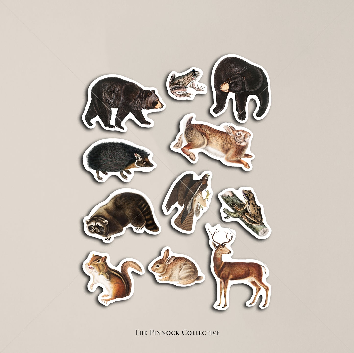 Vintage Forest Animals Sticker Sheet