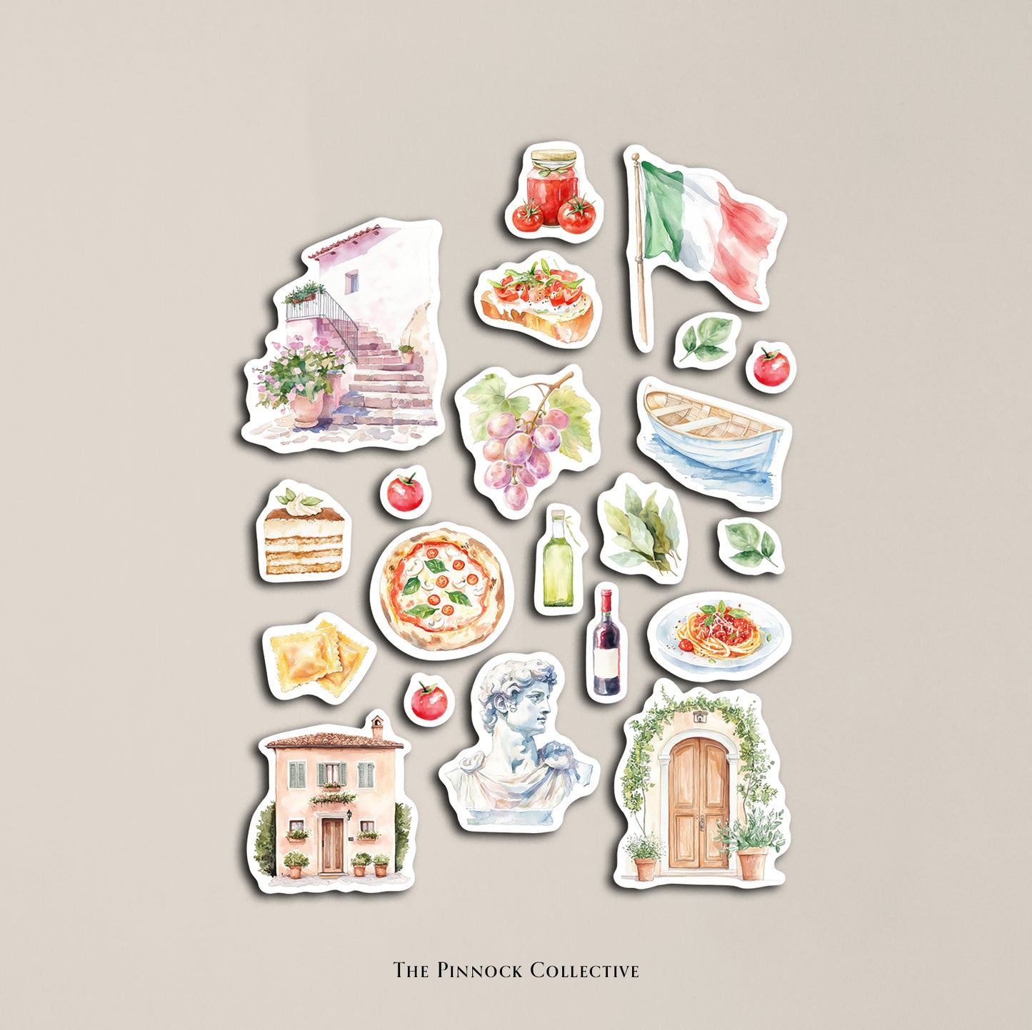 Watercolour Italy Sticker Sheet