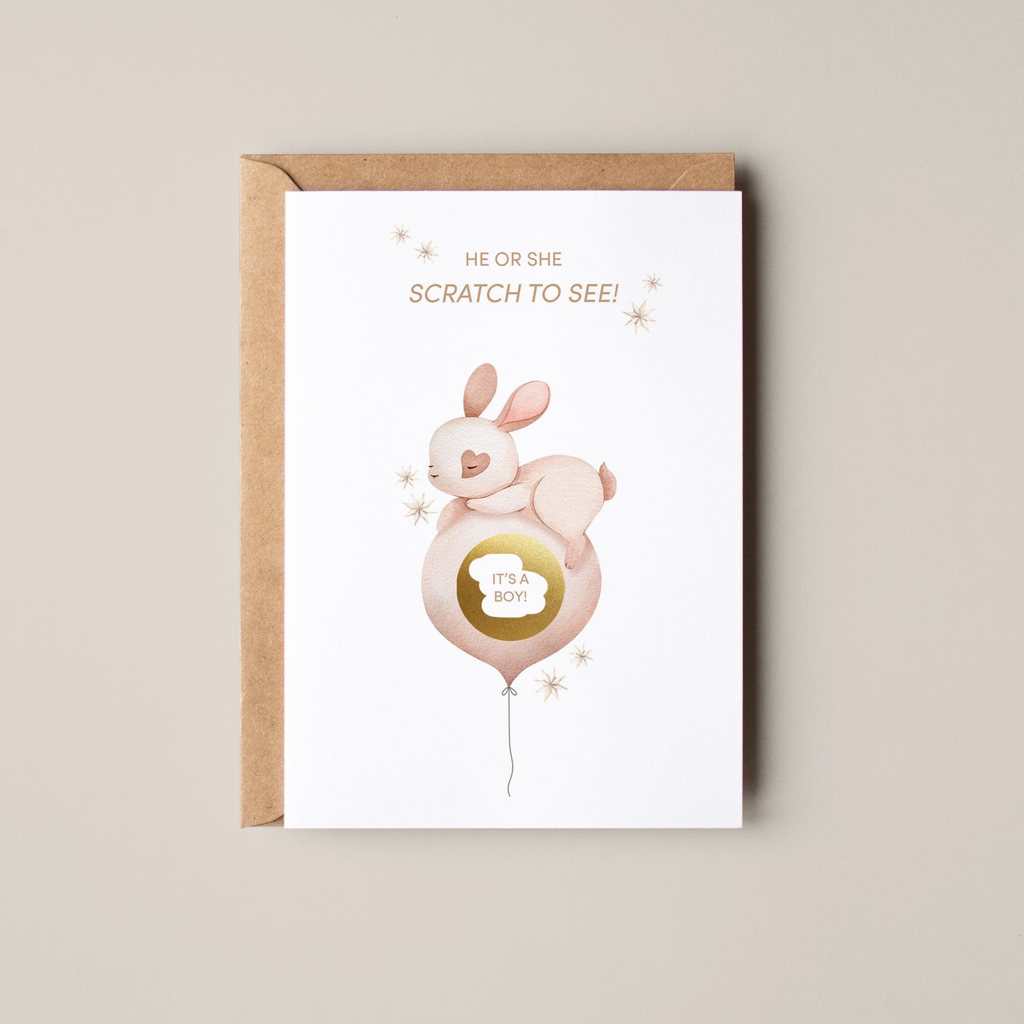 Bunny Gender Reveal Scratch Card