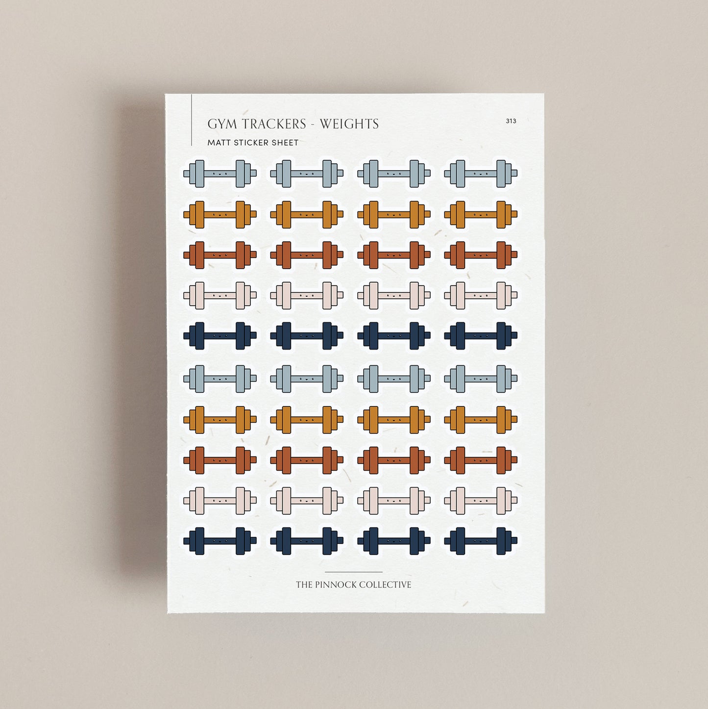 Neutral Gym Weights Sticker Sheet