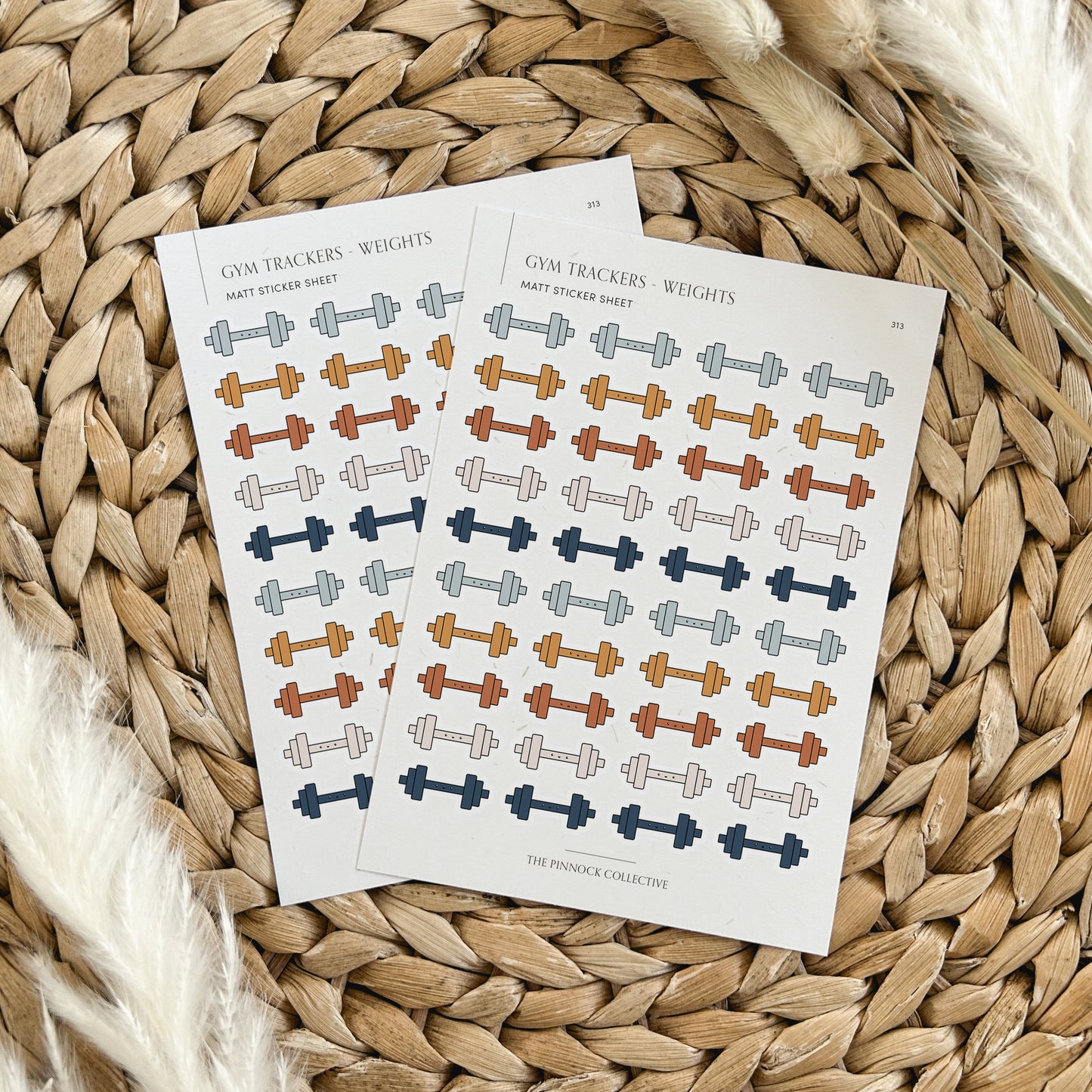 Neutral Gym Weights Sticker Sheet