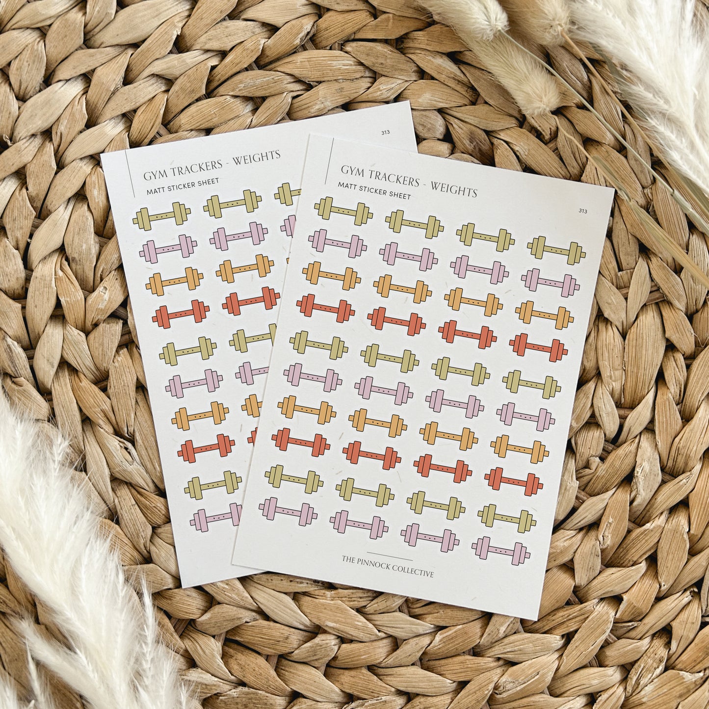 Bright Gym Weights Sticker Sheet