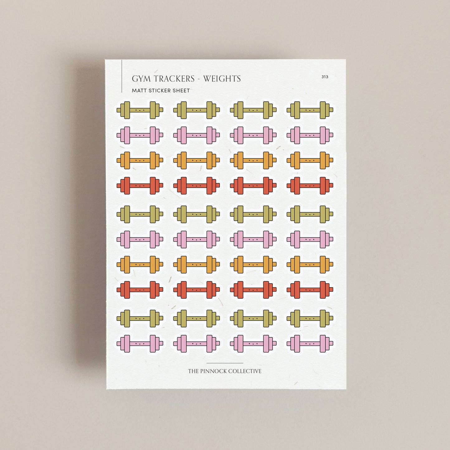Bright Gym Weights Sticker Sheet