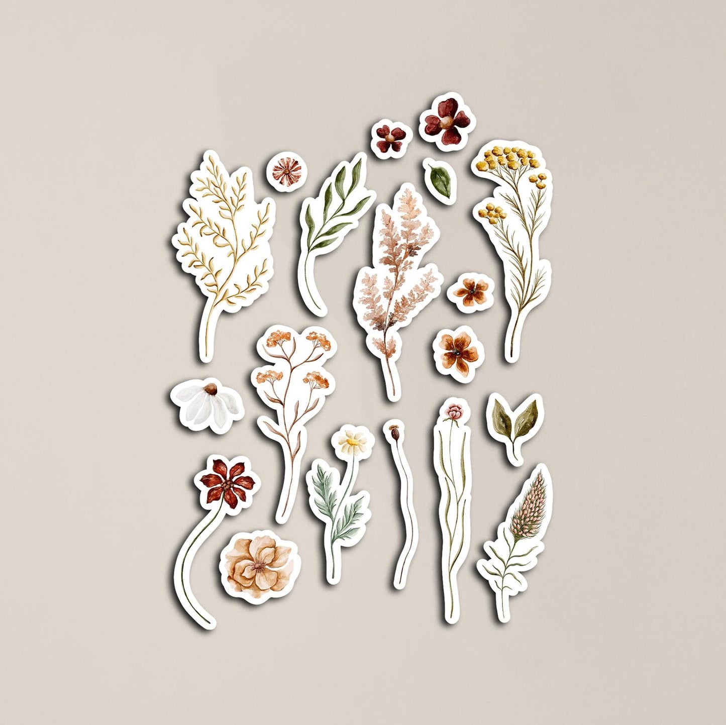 Watercolour Botanical Flowers Sticker Sheet Bundle