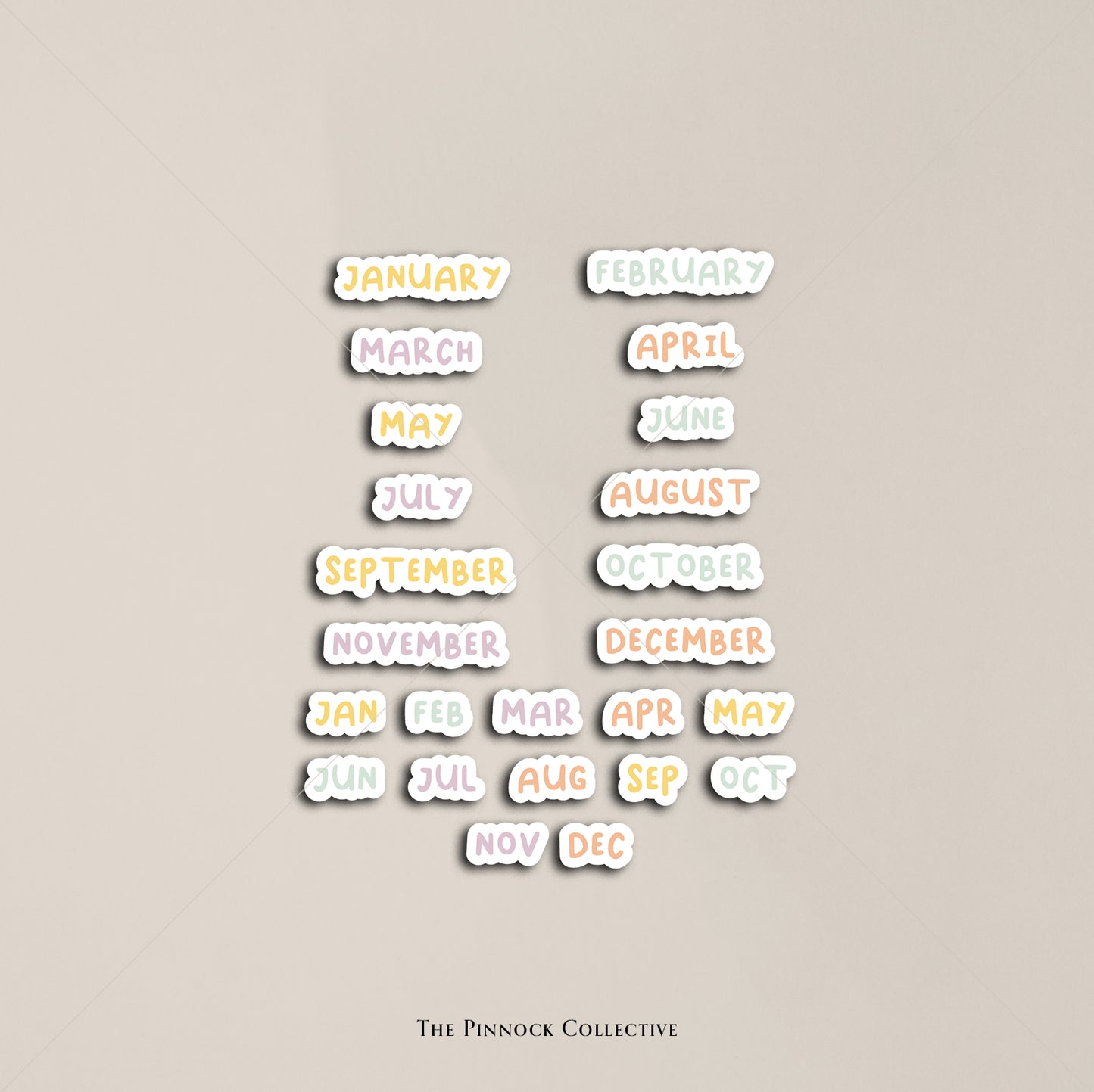 Months of the Year Sticker Sheet