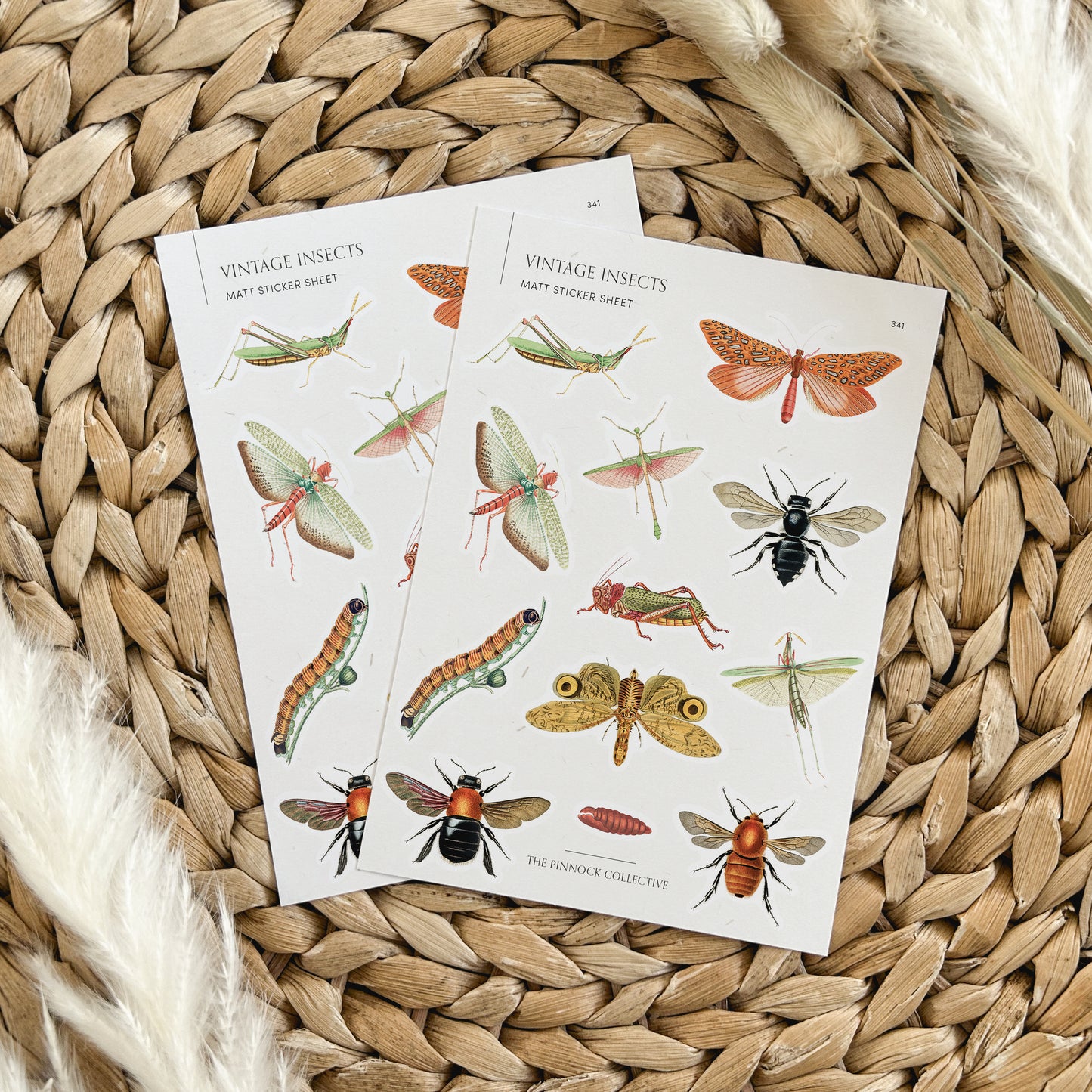 Vintage Insects Sticker Sheet