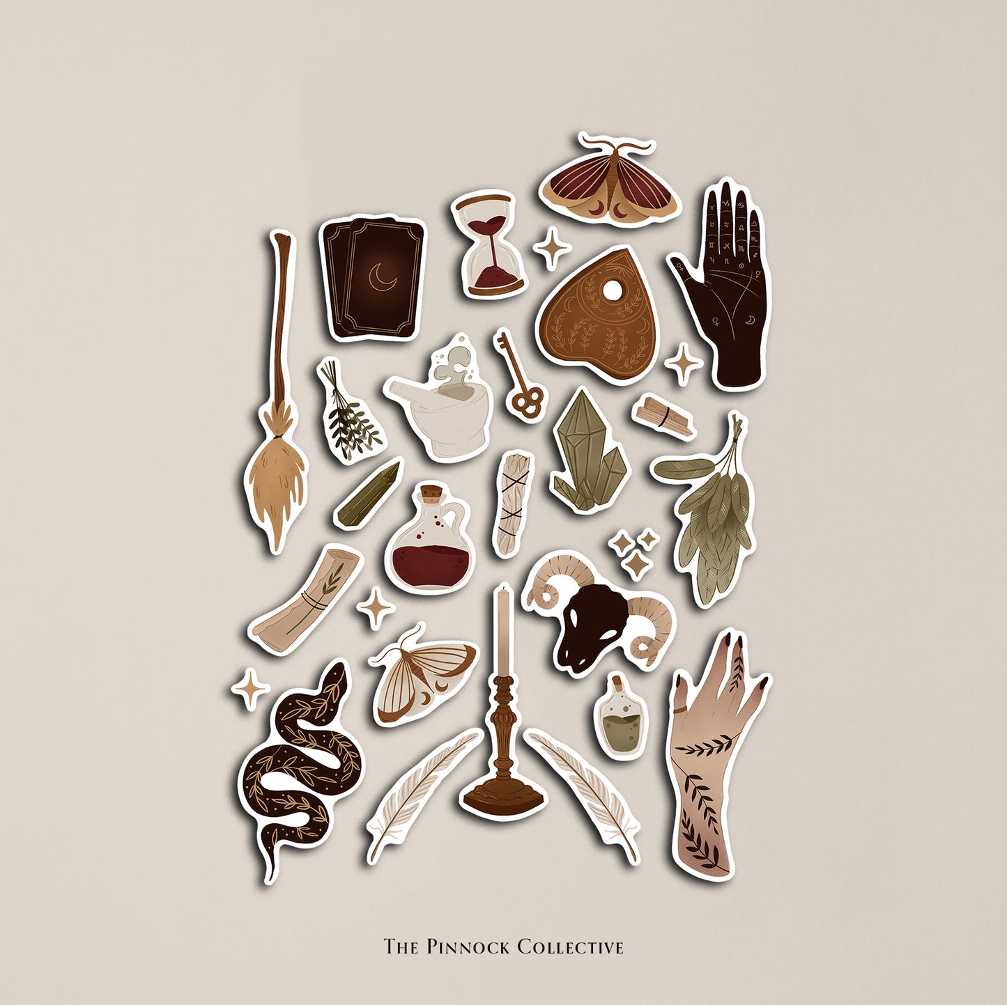 Spiritual + Witchcraft Sticker Sheet - White Edition