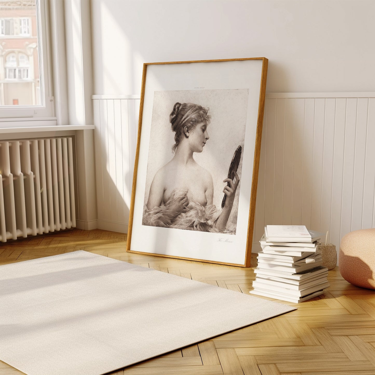 Woman in the mirror Art Print