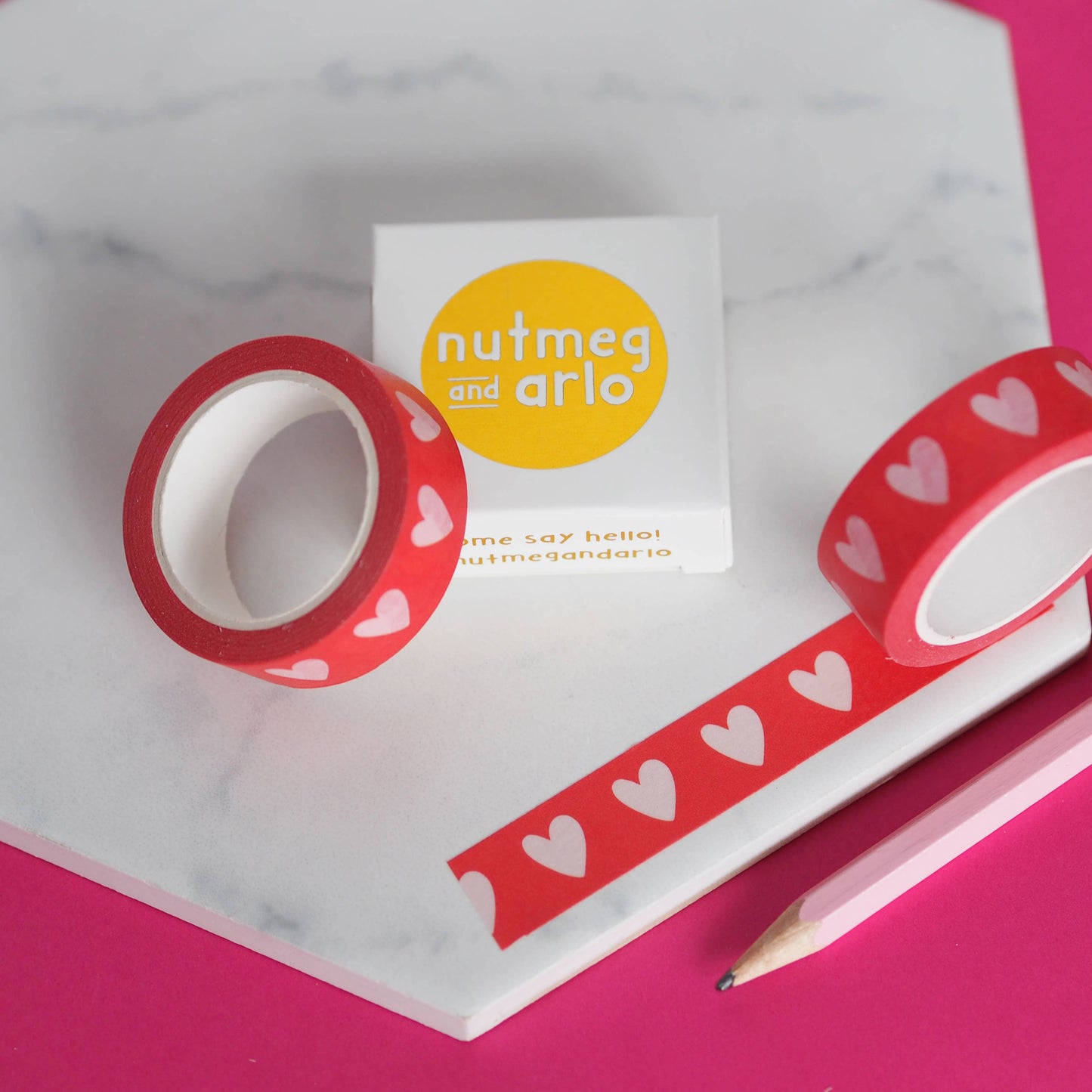 Blush Hearts Red Washi Tape