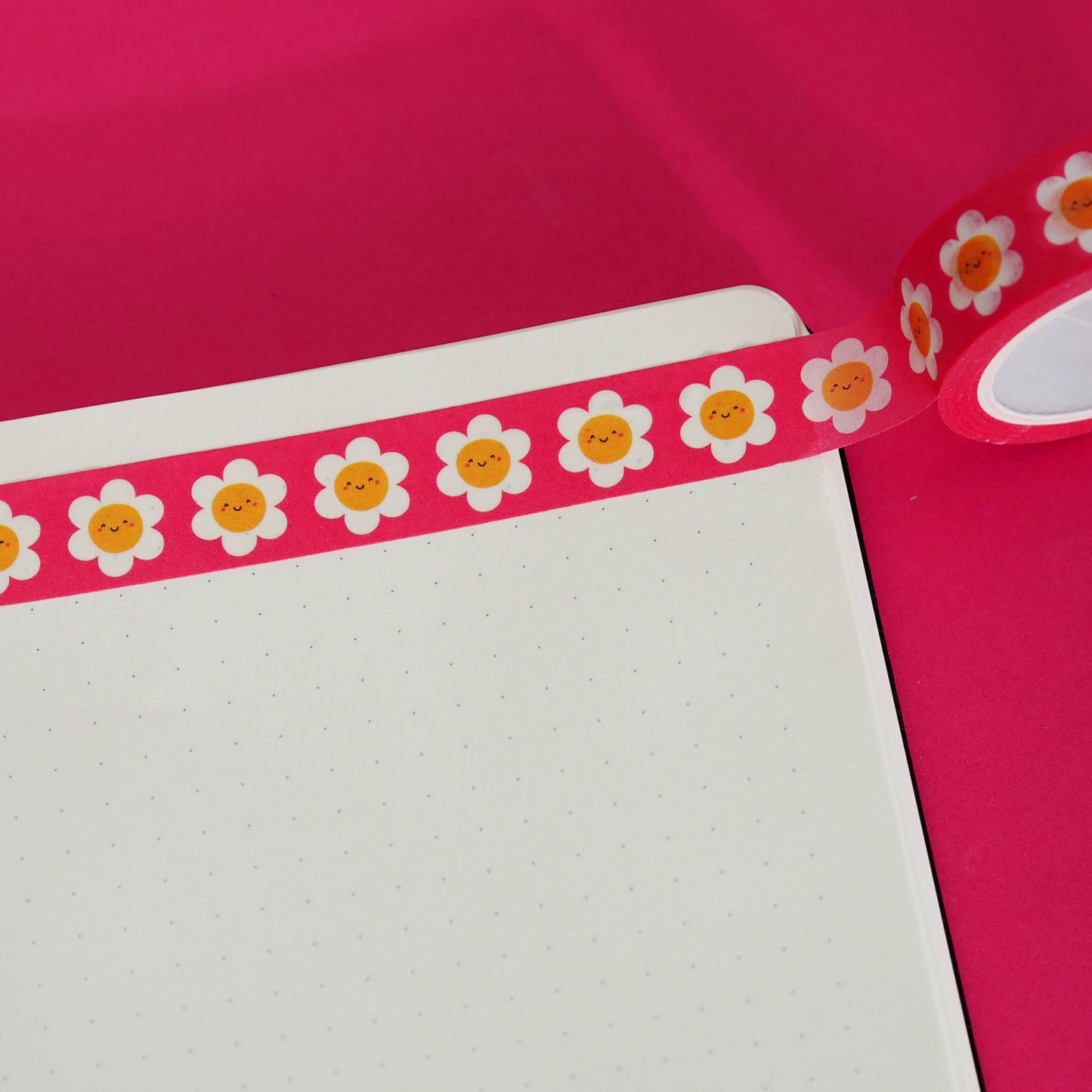 Pink Daisies Floral Washi Tape