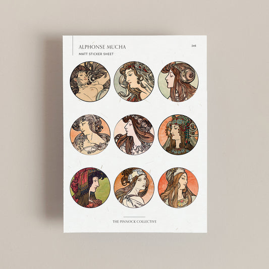 Alphonse Mucha Sticker Sheet