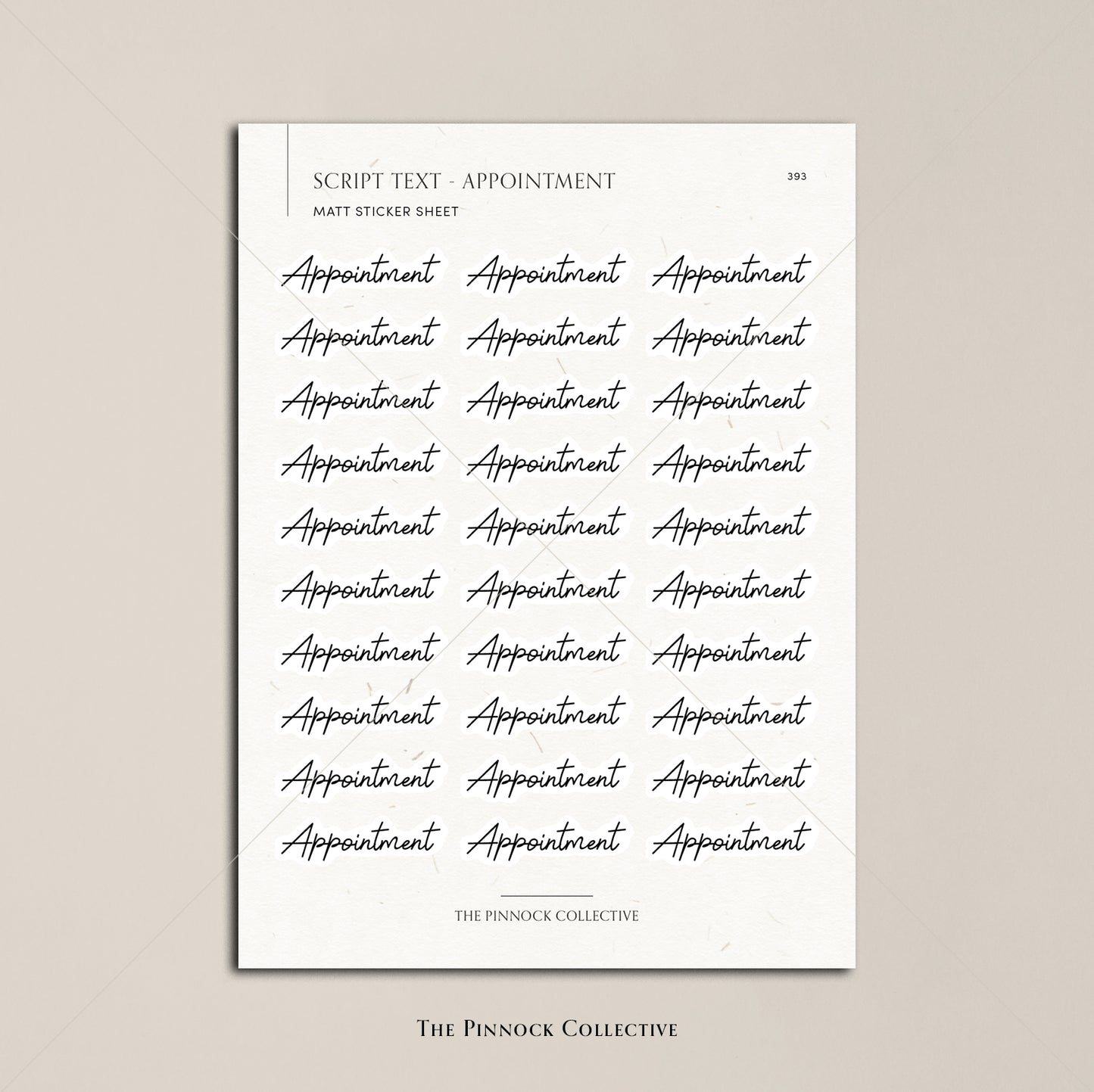Appointment Script Text Sticker Sheet