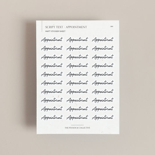 Appointment Script Text Sticker Sheet
