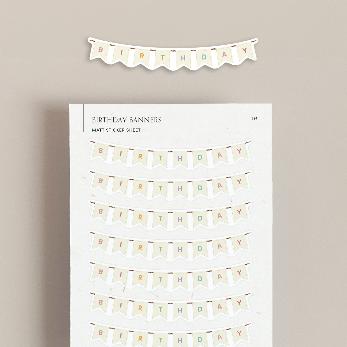 Birthday Banner Sticker Sheet