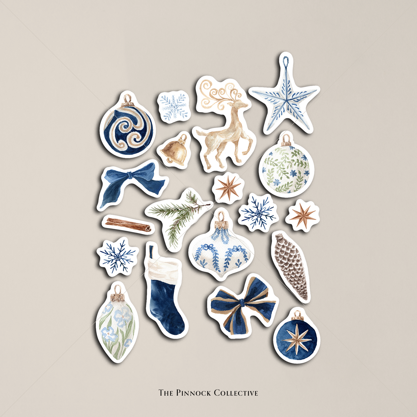 Royal Blue Christmas Sticker Sheet