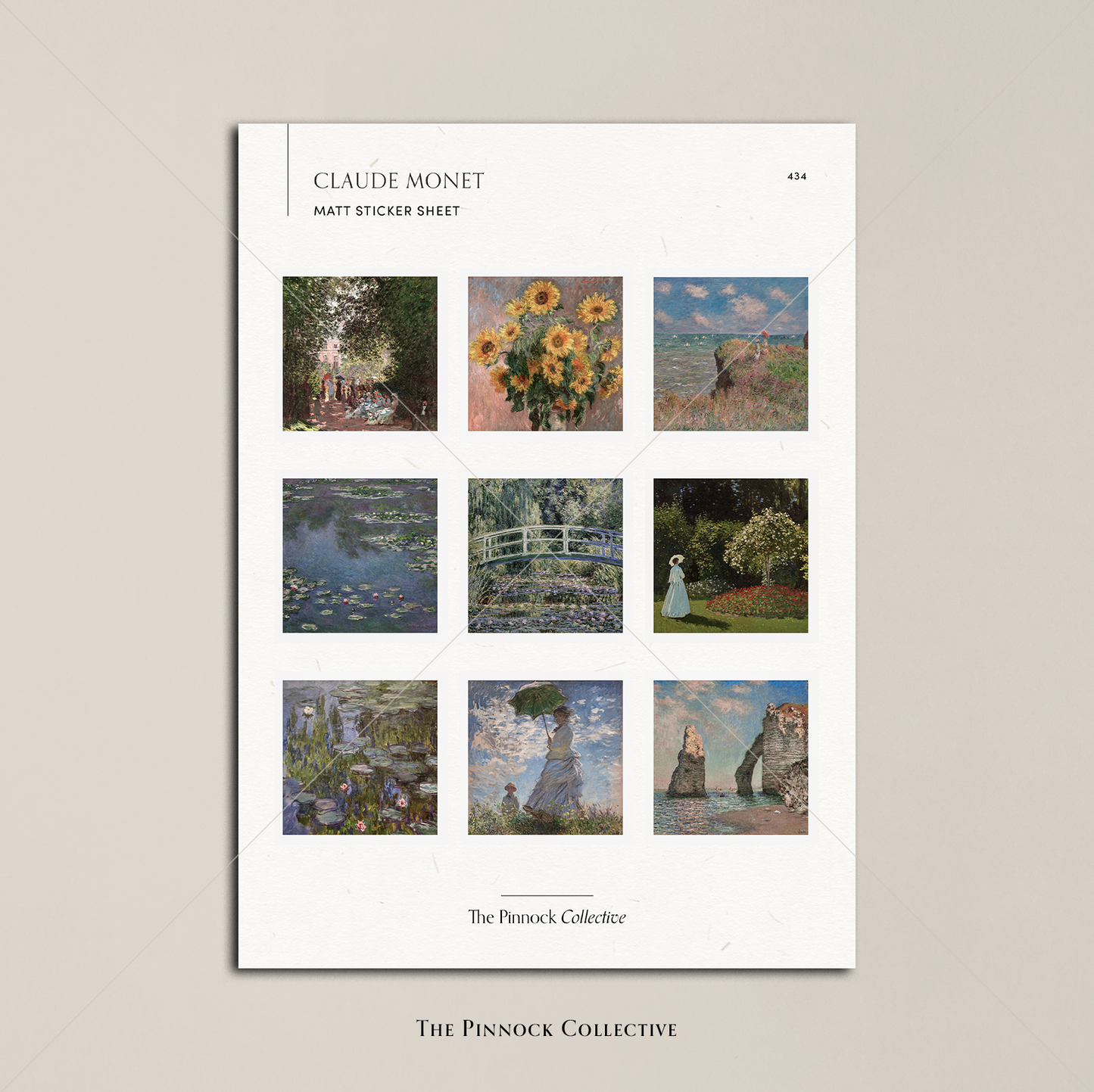 Claude Monet Squares Sticker Sheet