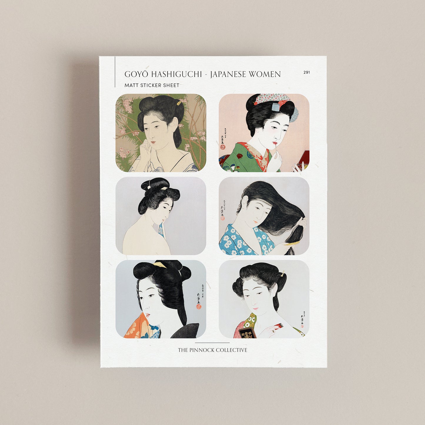 Goyō Hashiguchi Japanese Women Sticker Sheet