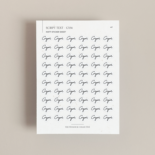Gym Script Text Sticker Sheet