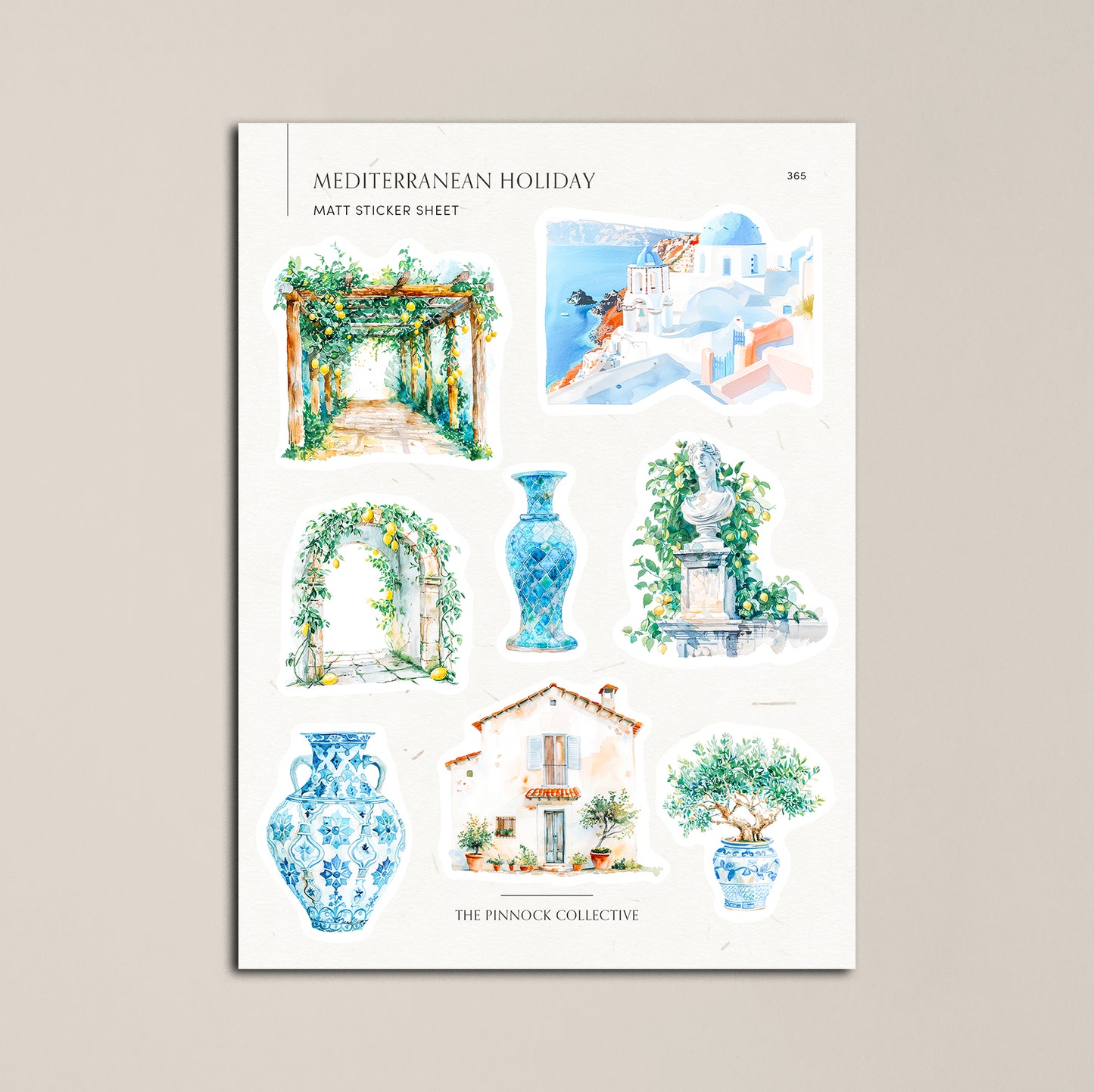 Mediterranean Holiday Sticker Sheet