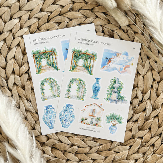 Mediterranean Holiday Sticker Sheet