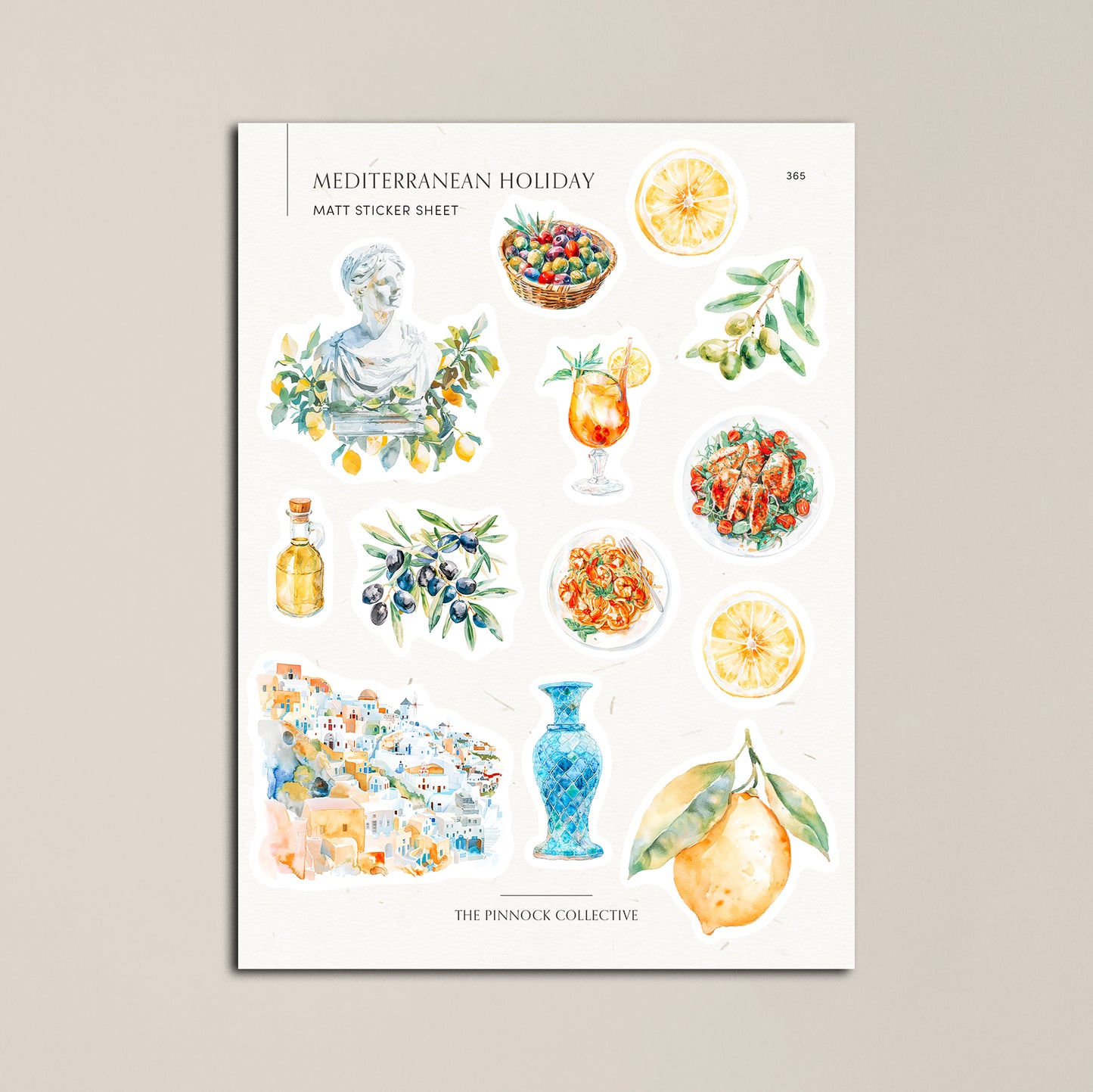 Mediterranean Holiday Sticker Sheet