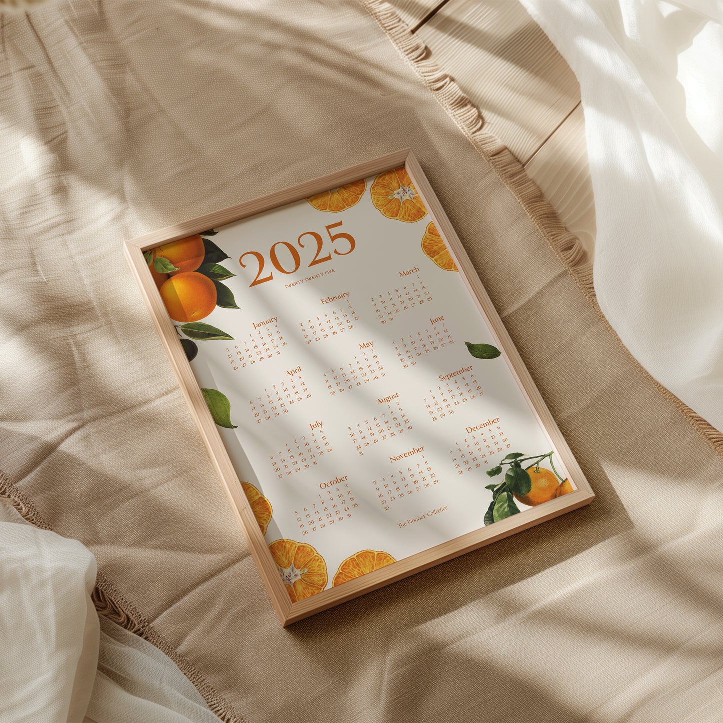 2025 Vintage Orange Themed Calendar