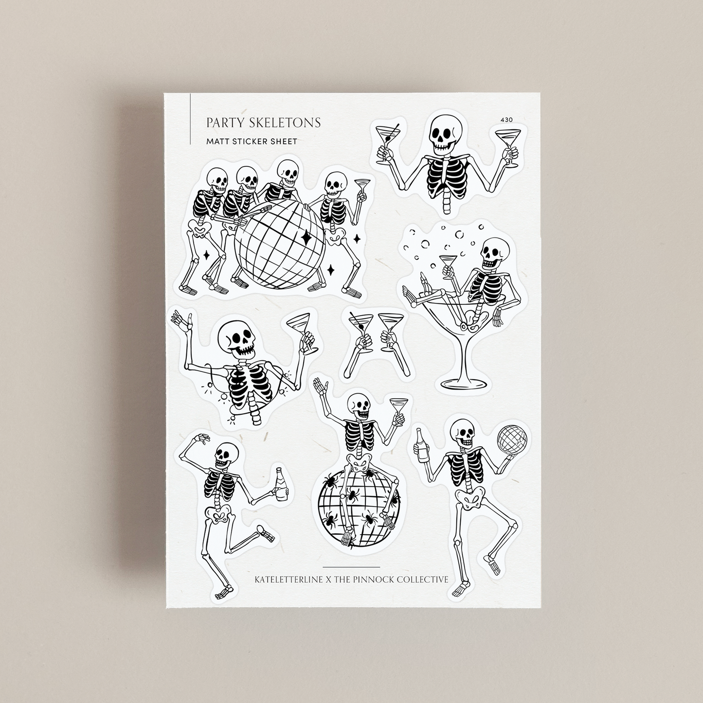 Party Skeletons Sticker Sheet