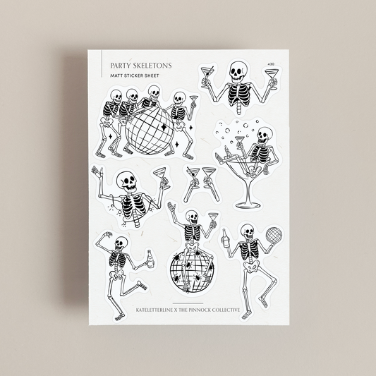Party Skeletons Sticker Sheet