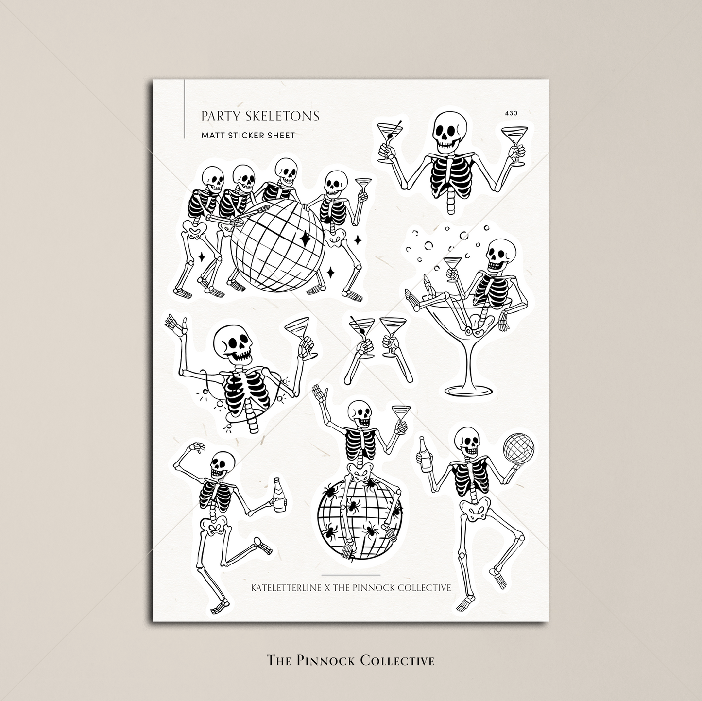 Party Skeletons Sticker Sheet