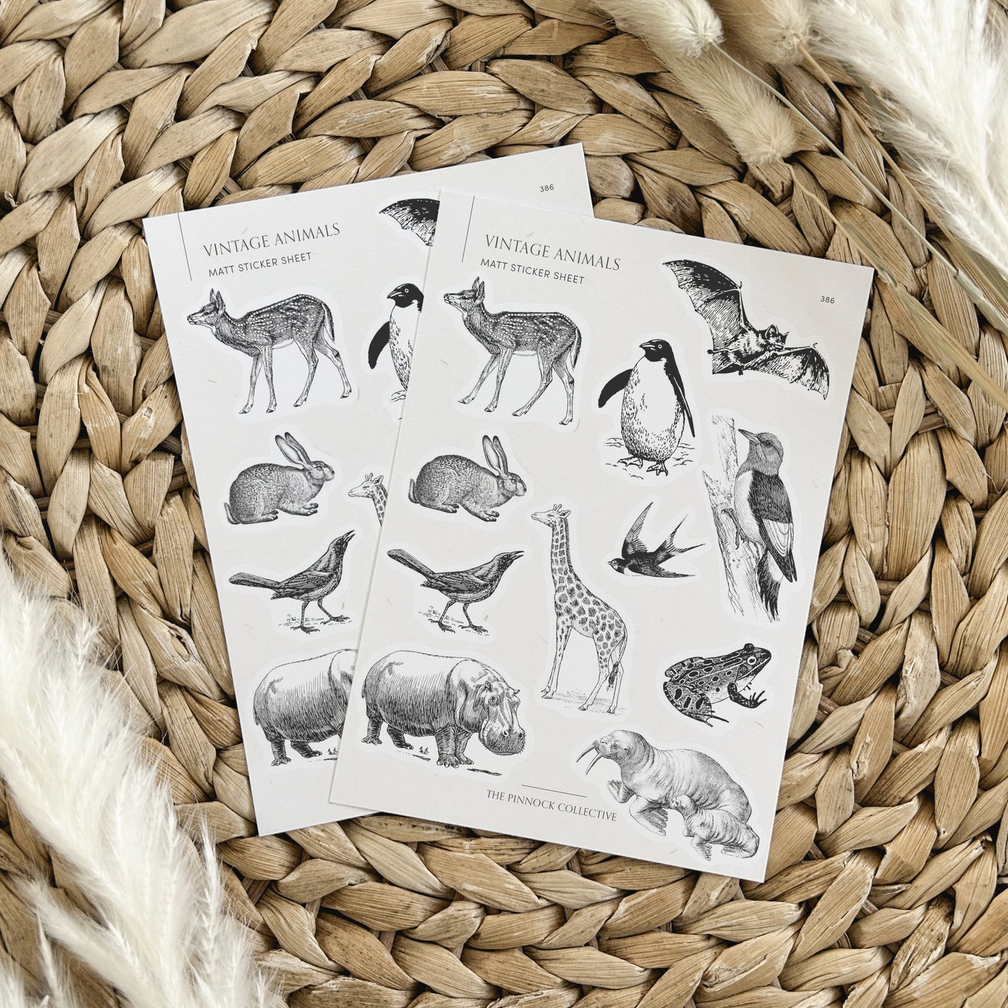 Vintage Animals Sticker Sheet