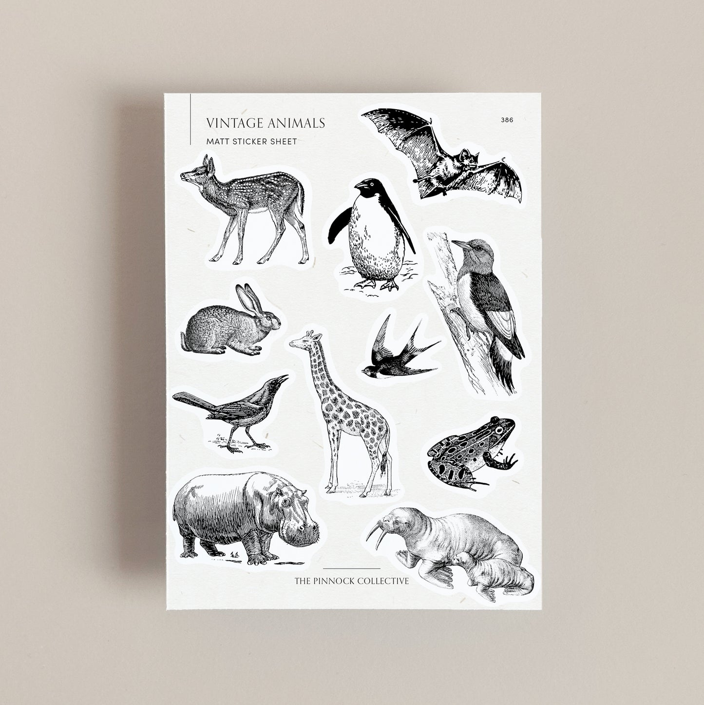 Vintage Animals Sticker Sheet