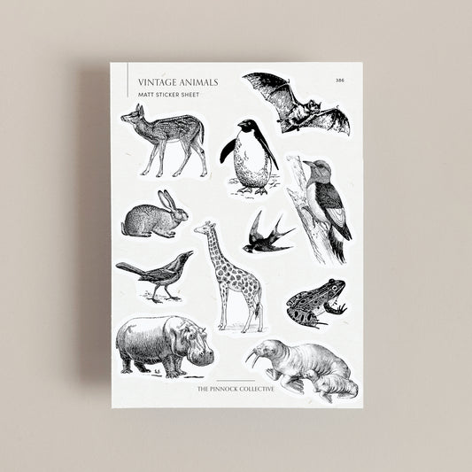 Vintage Animals Sticker Sheet
