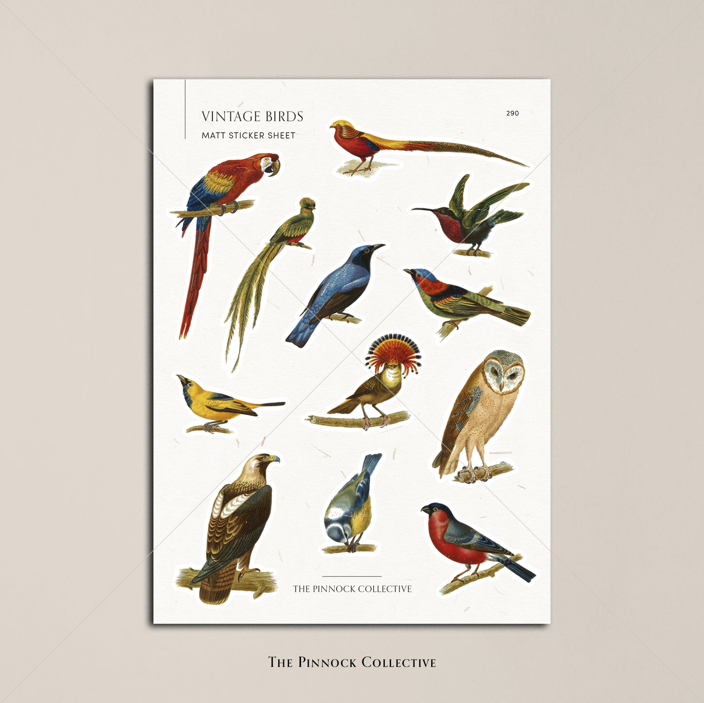 Vintage Birds Sticker Sheet