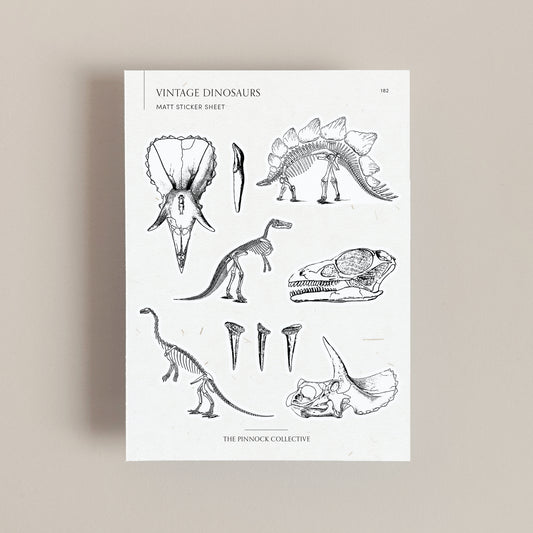 Vintage Dinosaurs Sticker Sheet