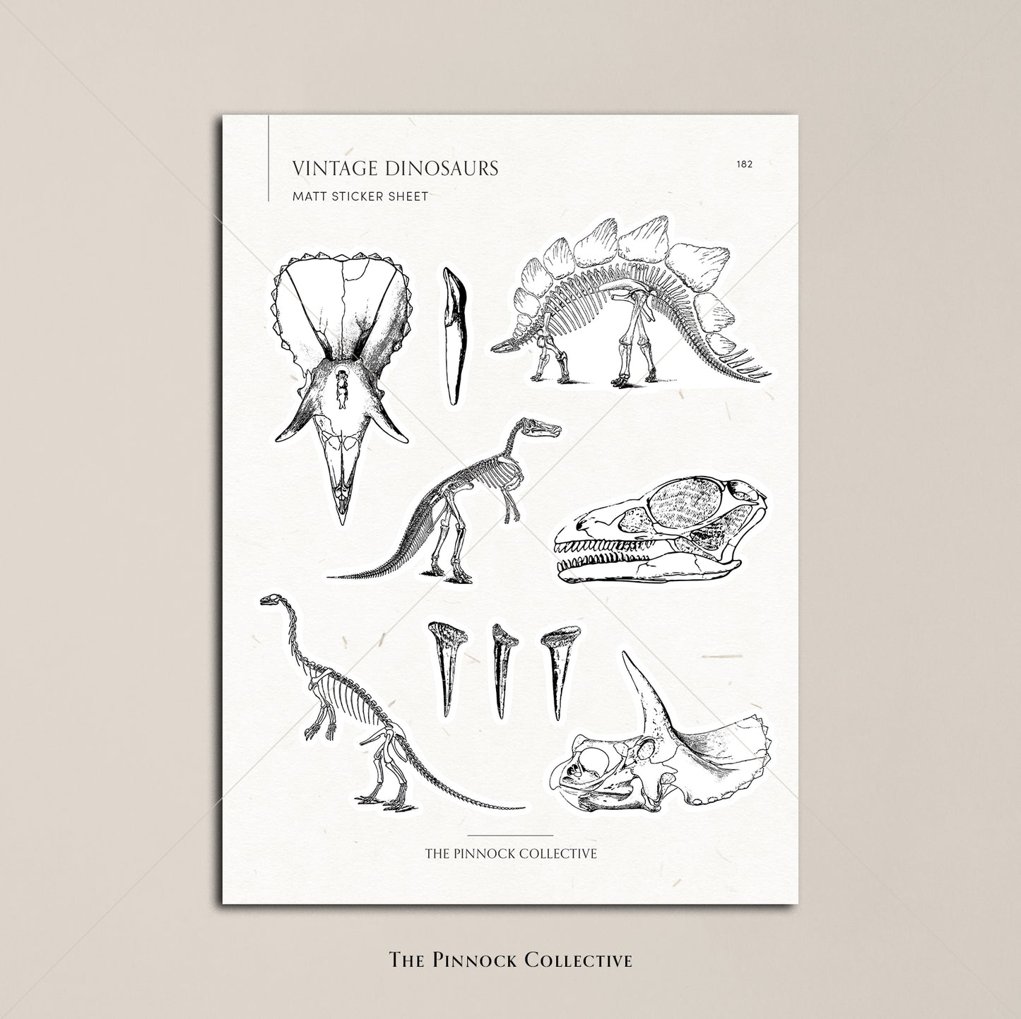 Vintage Dinosaurs Sticker Sheet