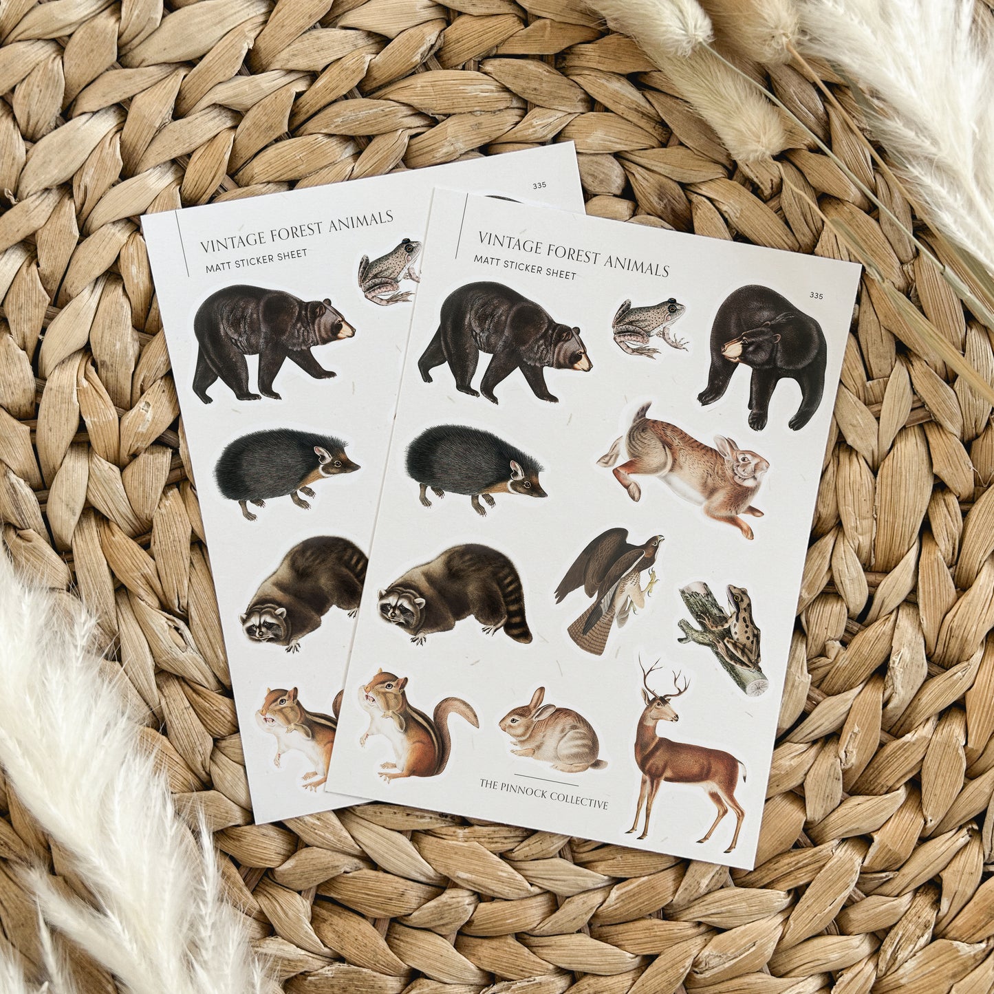 Vintage Forest Animals Sticker Sheet